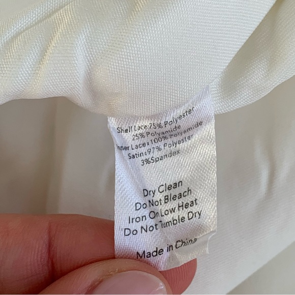 V. Chapman Nigella Lace Strapless Corset Tie Open Back Mini Dress White Bride - Picture 6 of 12